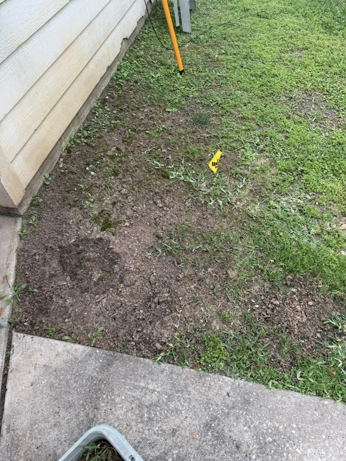 Day 0 YardDay hard-soil no-till internal test baseline near the house